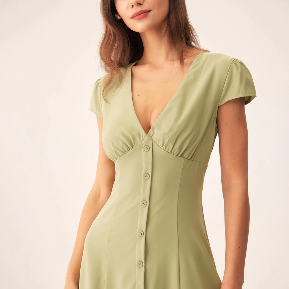 RIHOAS Sage Button-Front Midi Dress - Picture 2 of 4